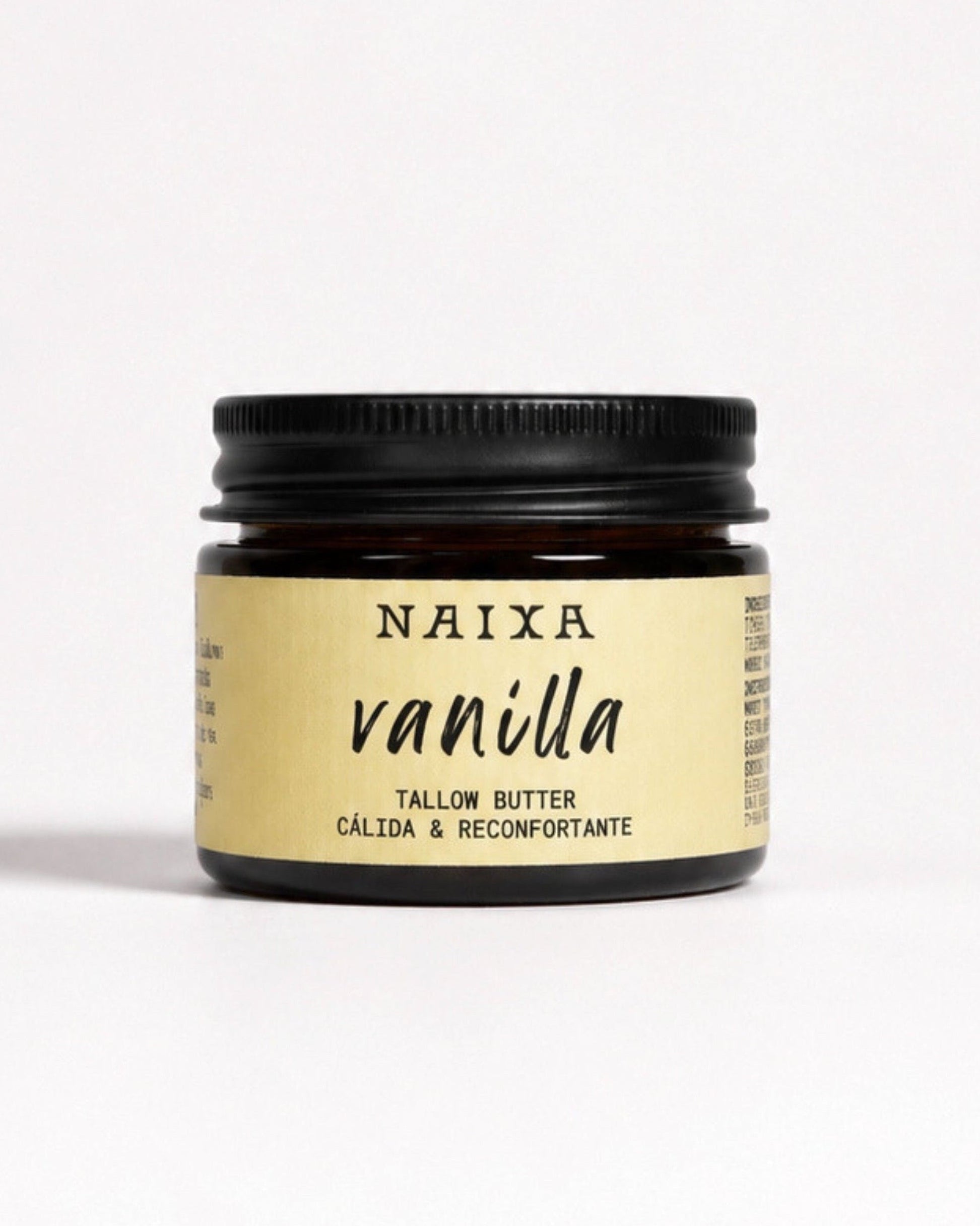 Tallow balm de vainilla en tarro – sebo de vaca natural NAIXA